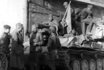 Příjezd Rudé armády do Horních Heřmanic ve středu 9. května 1945