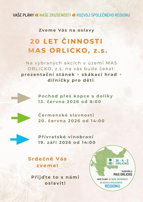 Místní akční skupina Orlicko v letošním roce oslaví 20 let své existence 1